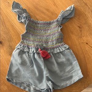 Kids Blue Ruffled Romper